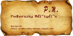 Podhorszky Mátyás névjegykártya