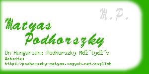 matyas podhorszky business card